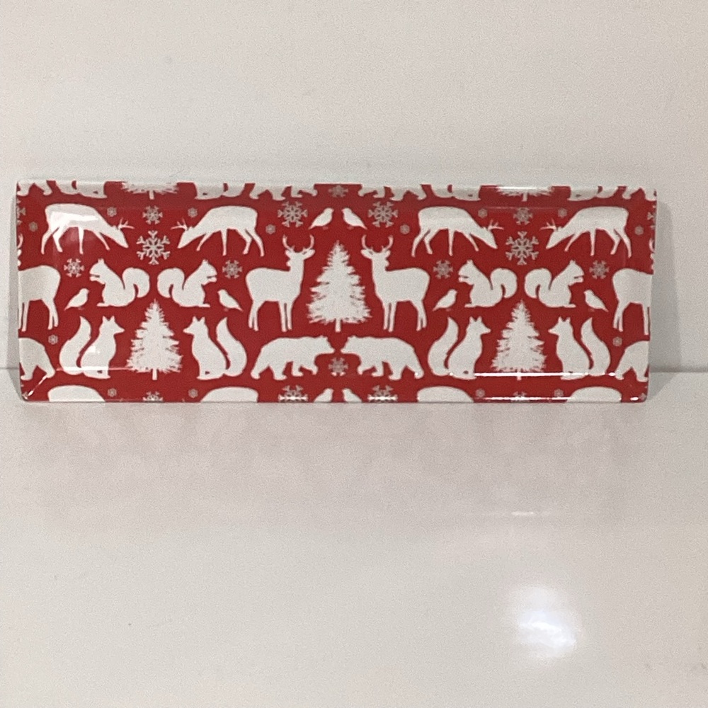 Food Network Porcelain Tray Winter Scene | EUC